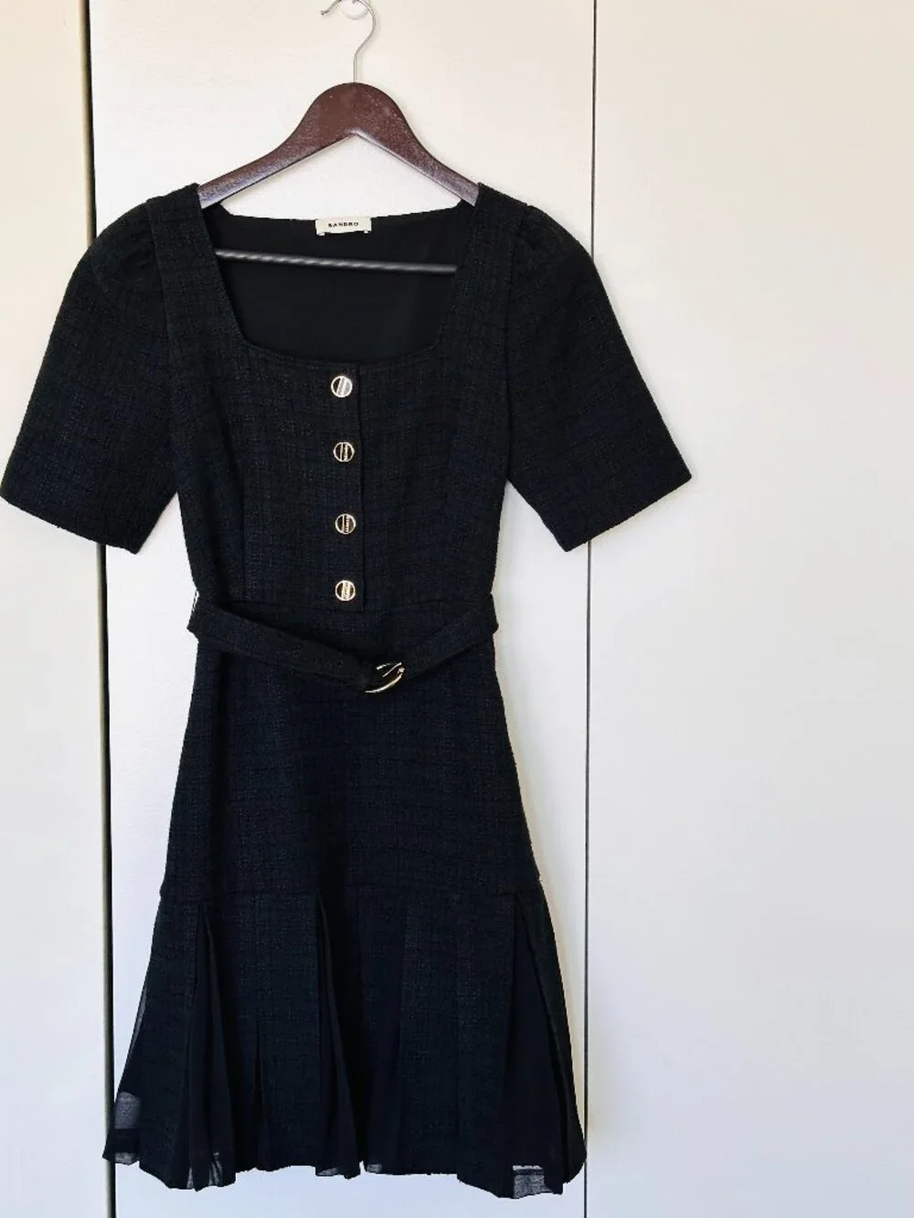 Sandro Plaid Tweed Media Dress - EU 34 (US Size 0)